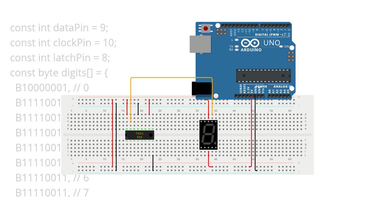 7 Segment_IC_74HC595 simulation