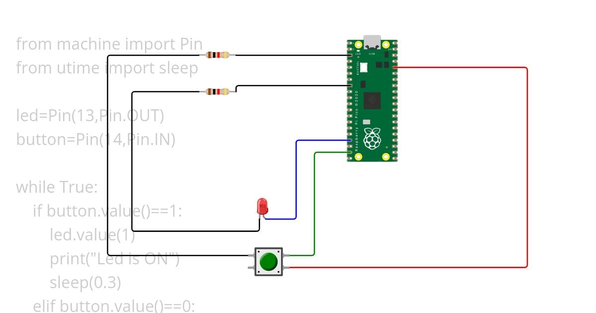 pushButton with led simulation