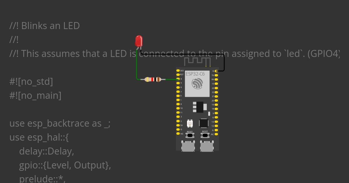 [esp32c6 | rust | no-std ] blinky