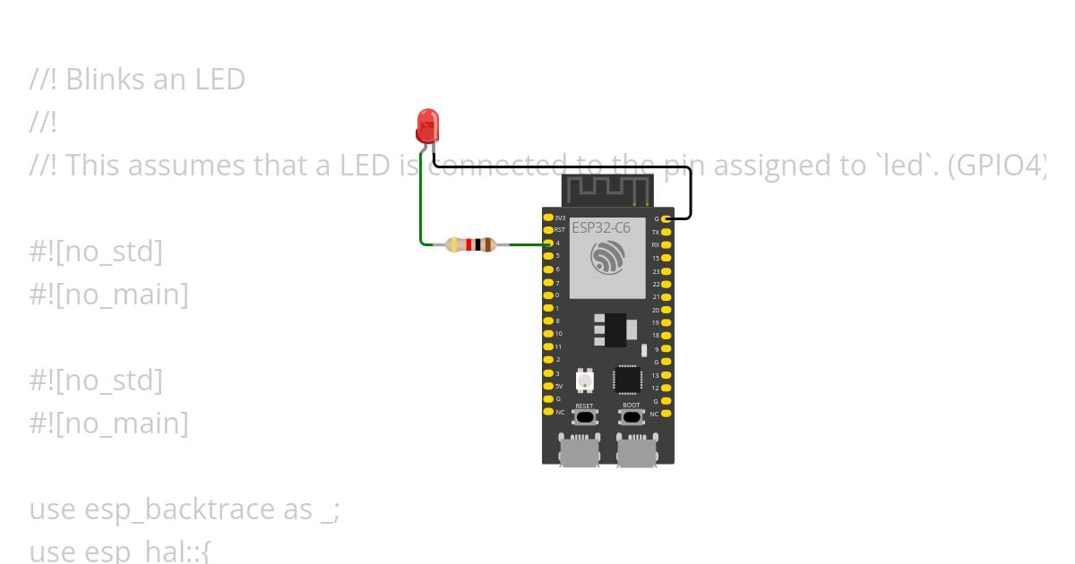 [esp32c6 | rust | no-std ] blinky simulation