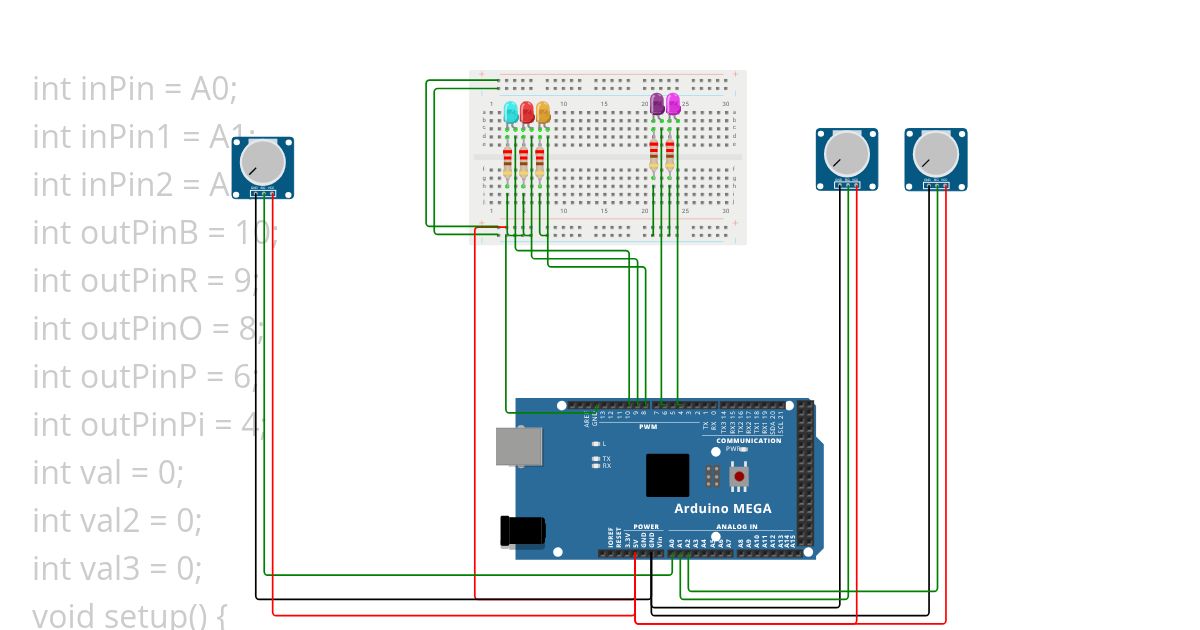 Potentiometer control LED selection & dual intensity control Copy simulation