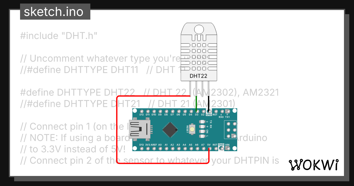 DHT22 - Wokwi ESP32, STM32, Arduino Simulator