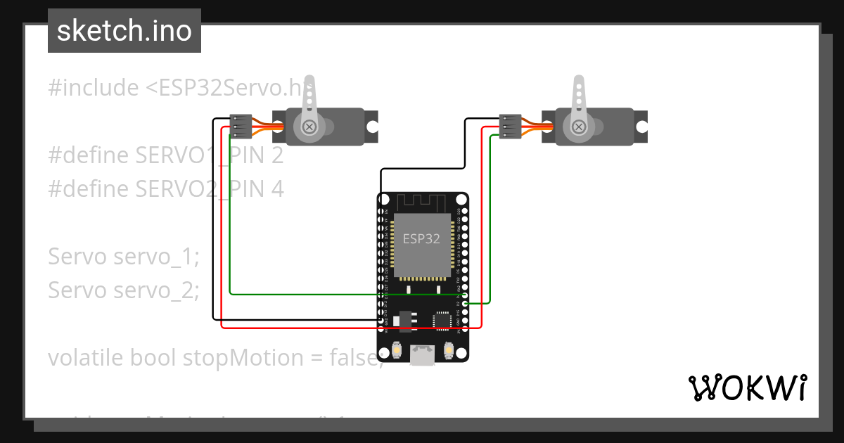 Servo 2 wokwi esp32 stm32 arduino simulator