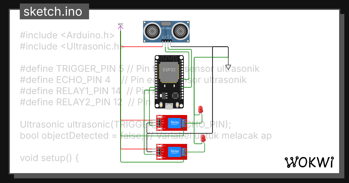 SHOWER DAN KERAN OTOMATIS - Wokwi ESP32, STM32, Arduino Simulator
