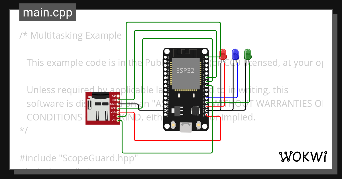 Multithread_sdCardLog - Wokwi ESP32, STM32, Arduino Simulator