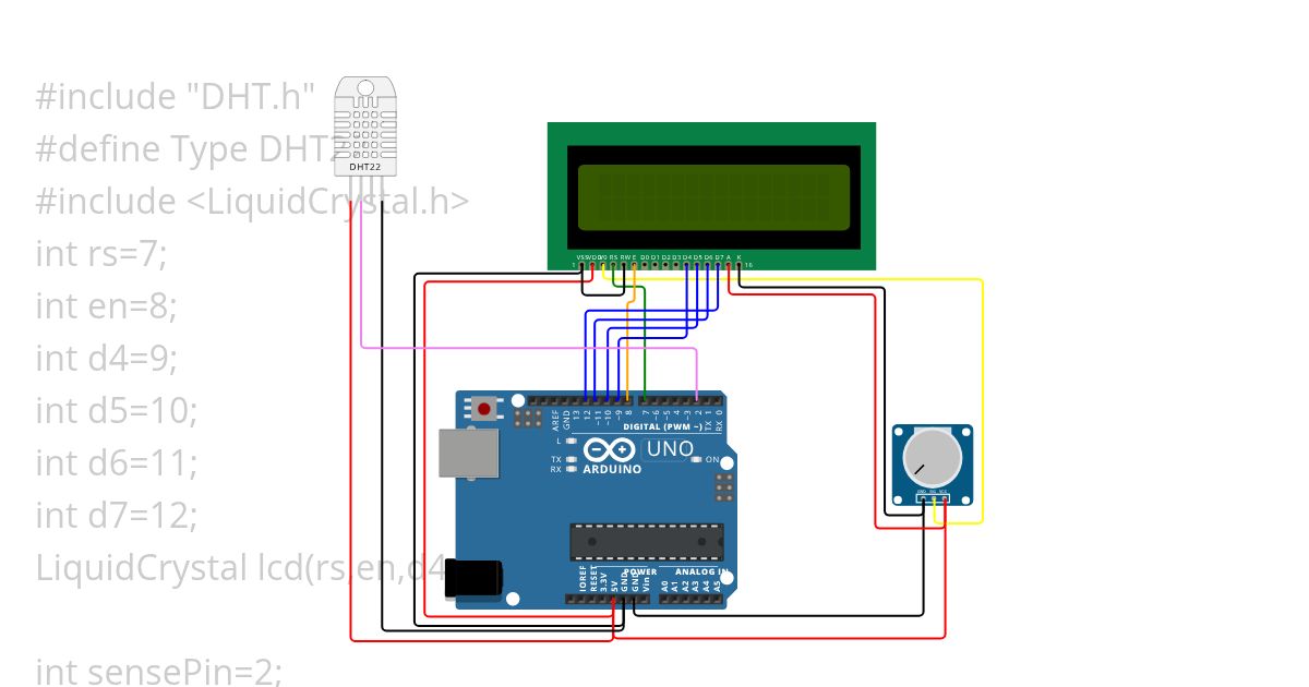 LCD + DHT22 simulation
