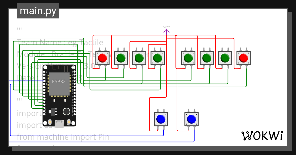 Braille_display Wokwi ESP32, STM32, Arduino Simulator