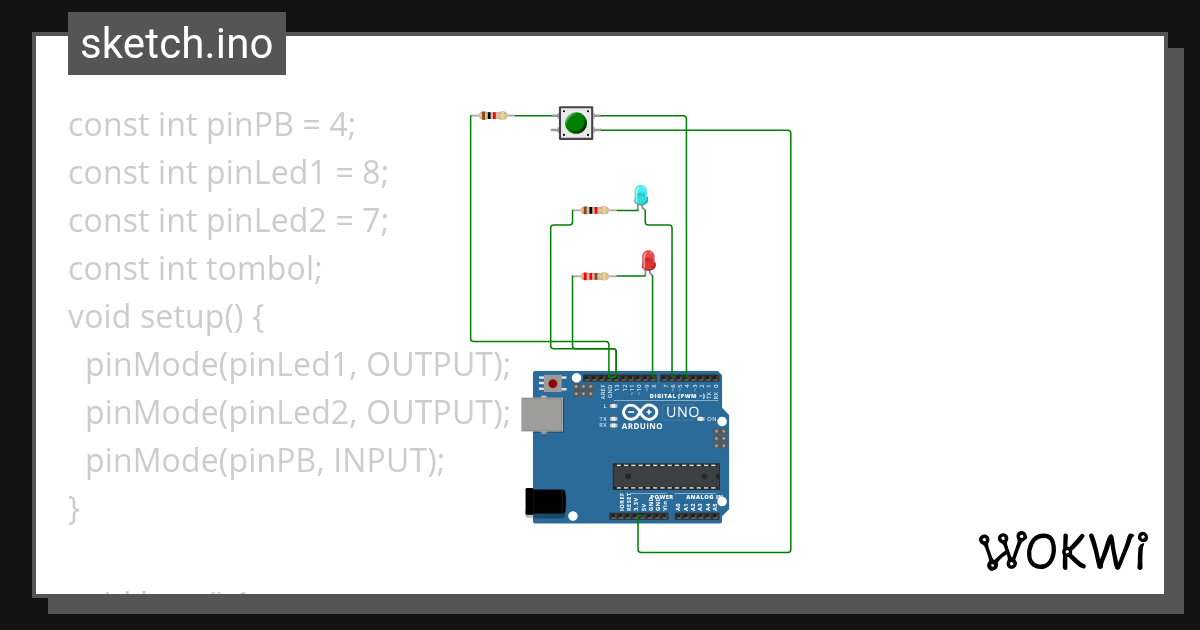 Push button flip flop Wokwi ESP32, STM32, Arduino Simulator