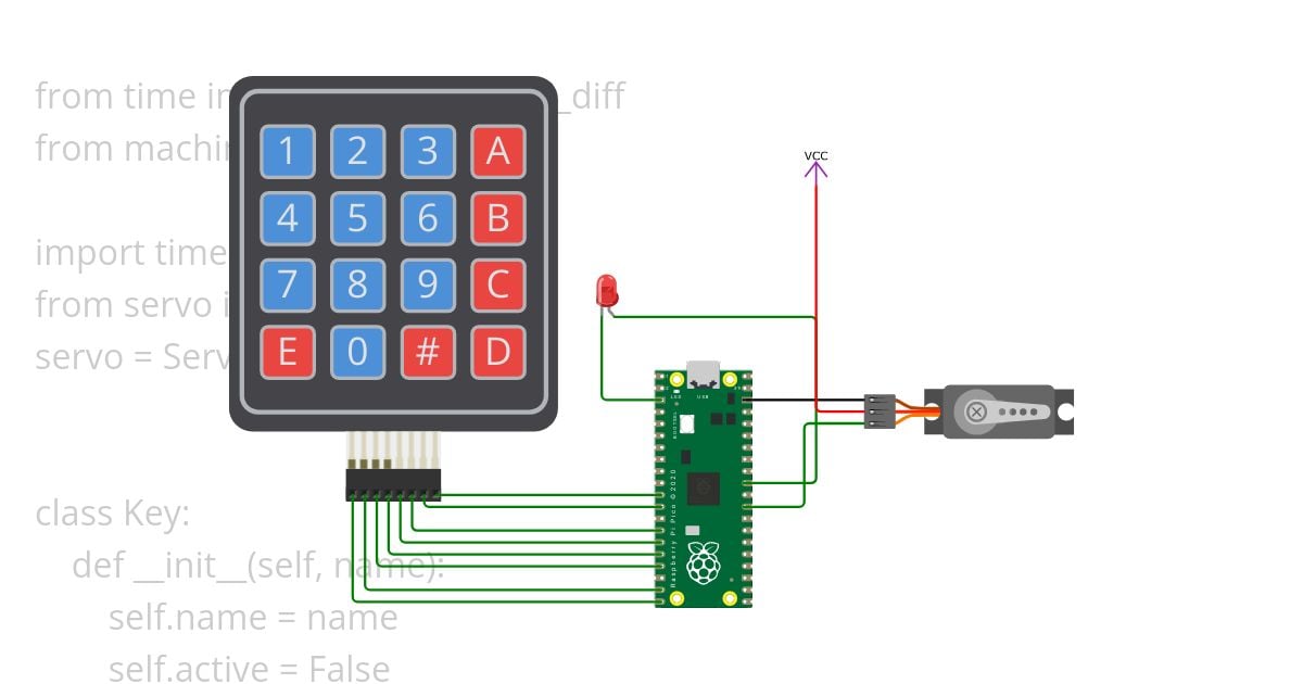 Keypad Servo Test simulation