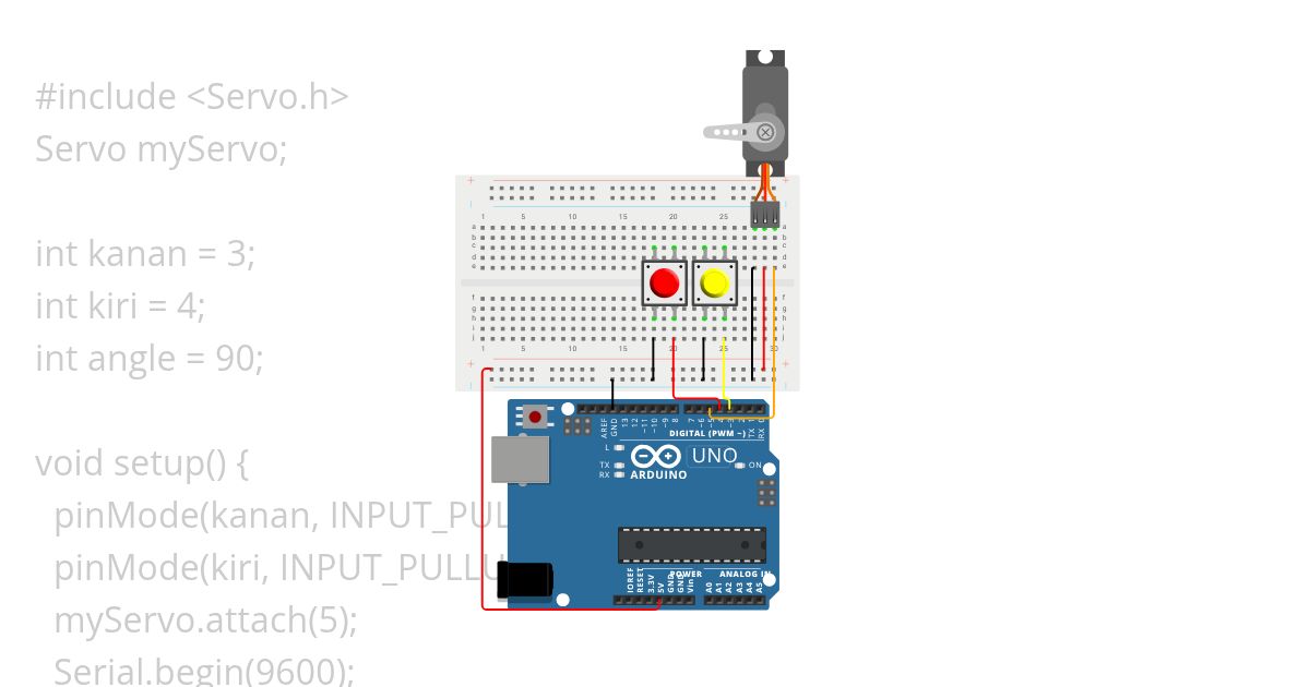 Servo + Button simulation