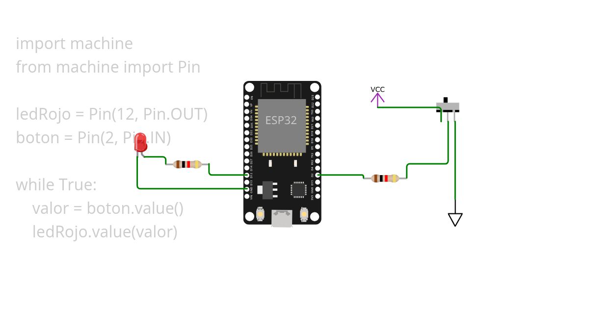Encender led sin pull-up/down simulation