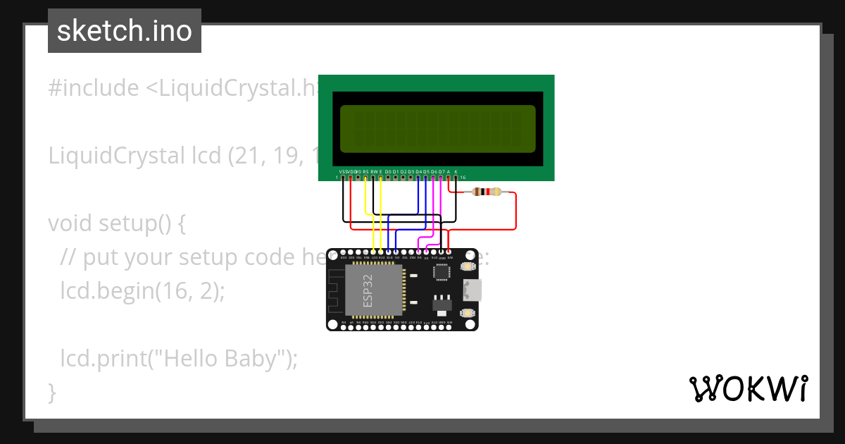 lcd - Wokwi ESP32, STM32, Arduino Simulator