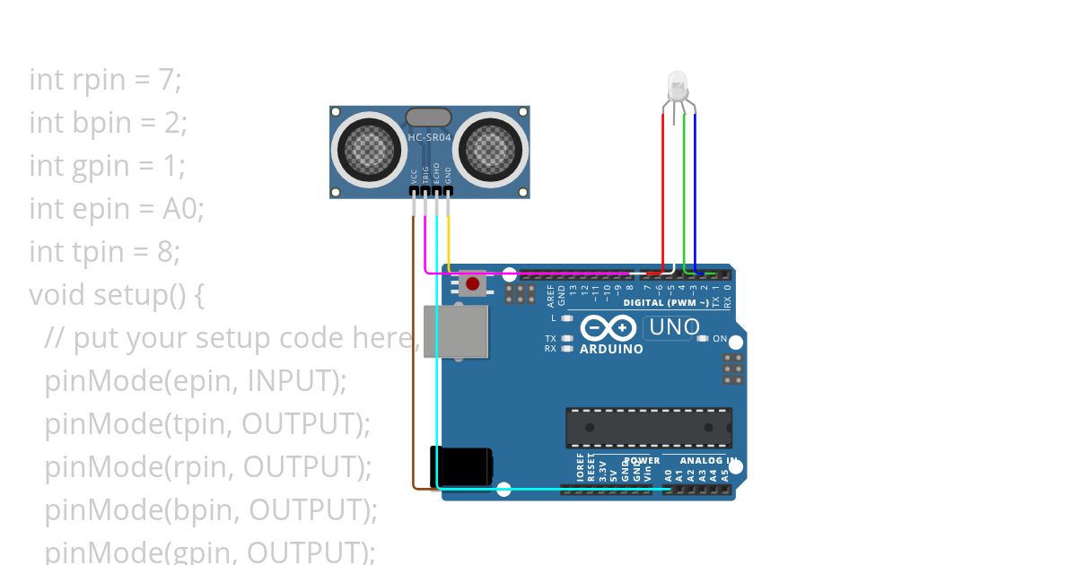 RGB ULTRASONIC SENSOR PROJECT simulation