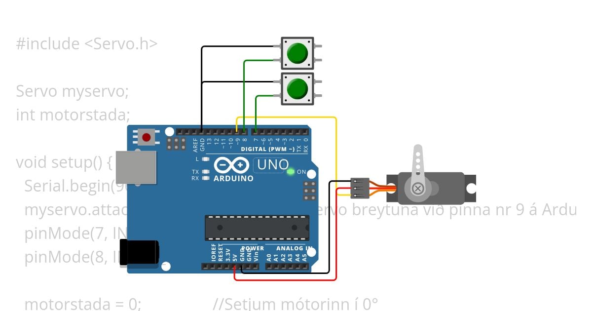 Áfangapróf 1 H2023 - SERVO-TAKKAR 5 simulation