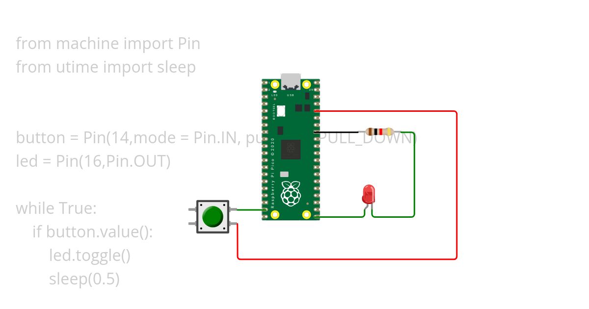 ToggleSwitch(LED)(PullUp) simulation