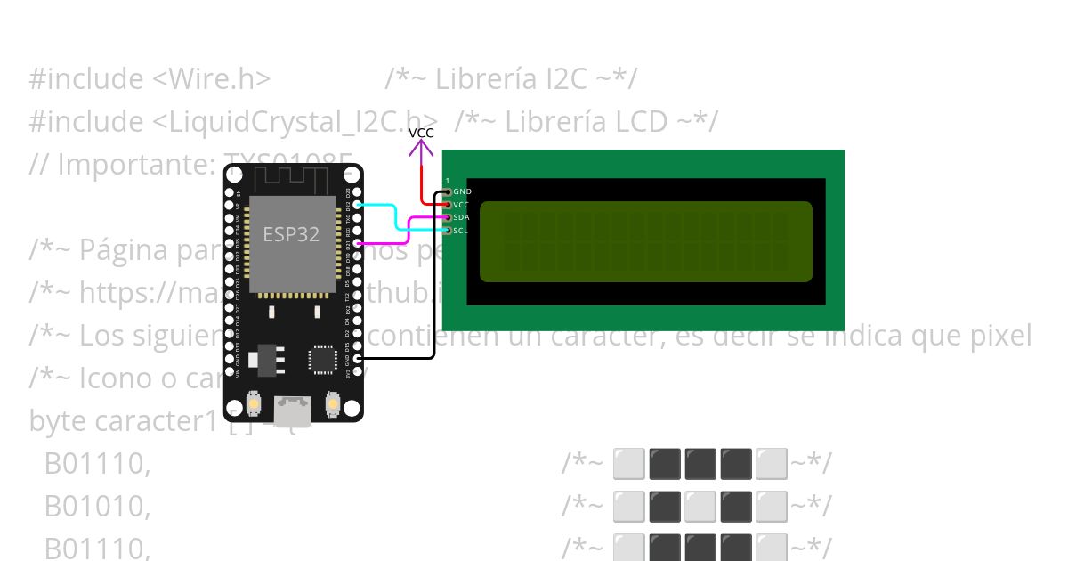 LCD 16X2 I2C  simulation