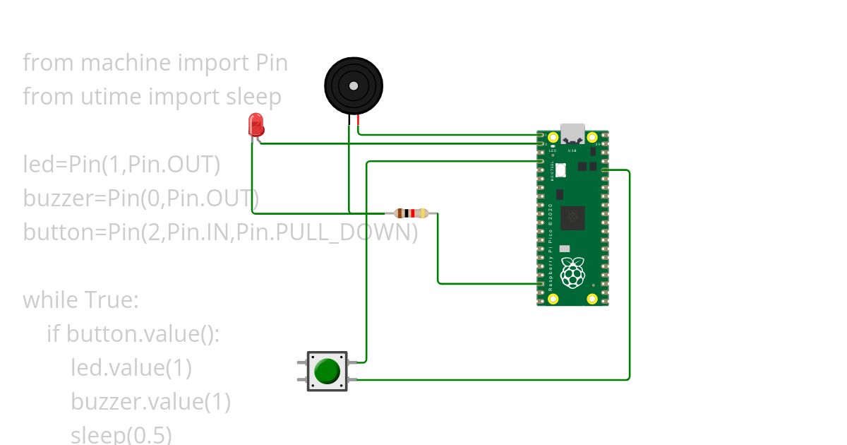 buzzer with led simulation