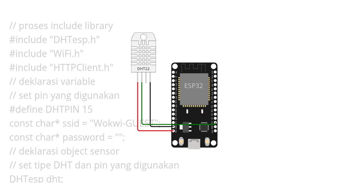 DHT22 with ESP8266 BLINK simulation