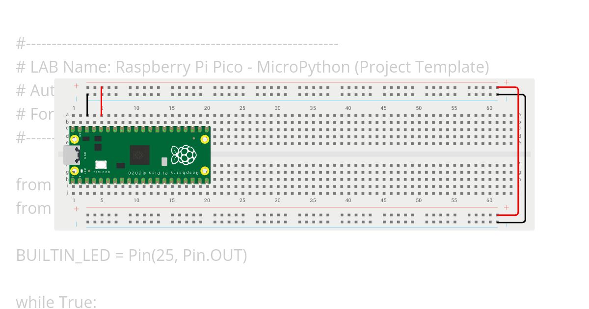 Raspberry Pi Pico - MicroPython (Project Template) simulation