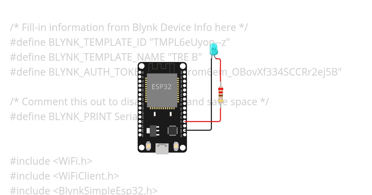 ESP32 BLINK LED  simulation