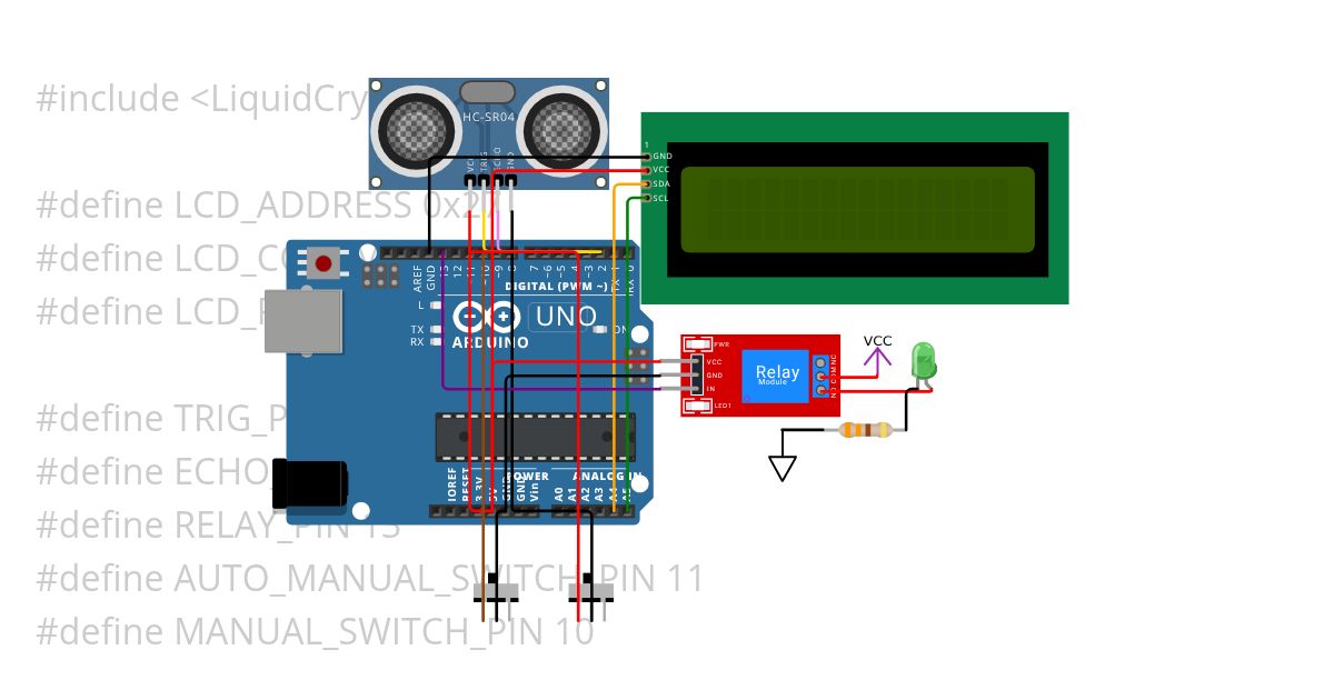 Automatic water level controller using Arduino uno simulation