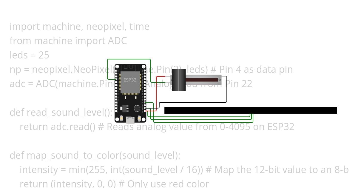 esp32-micropython-neopixels mic simulation