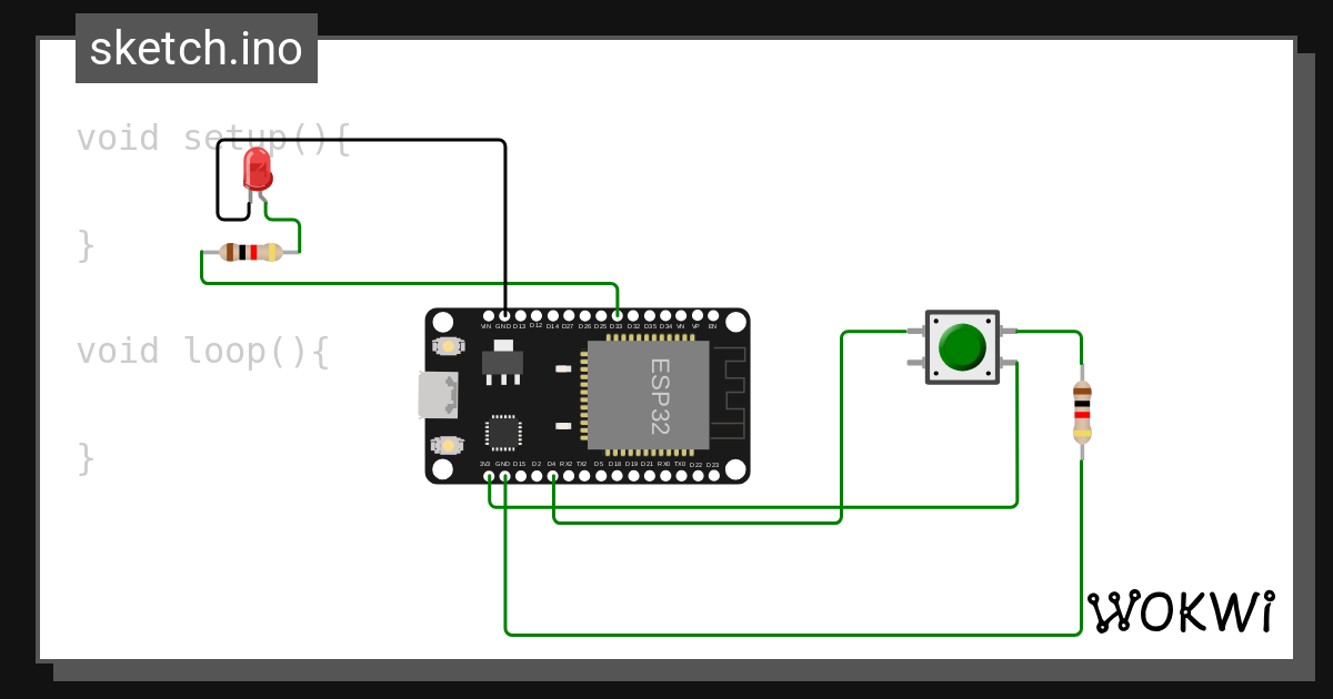 tombol dan esp32 - Wokwi ESP32, STM32, Arduino Simulator