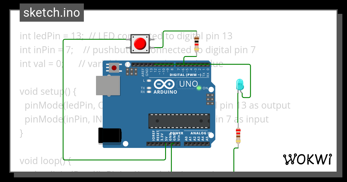 led model - Wokwi ESP32, STM32, Arduino Simulator