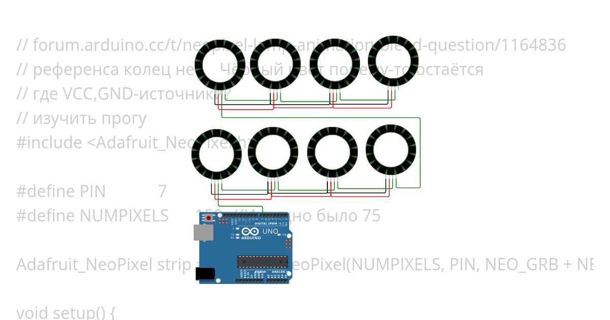 NeoPixel  Rings simulation