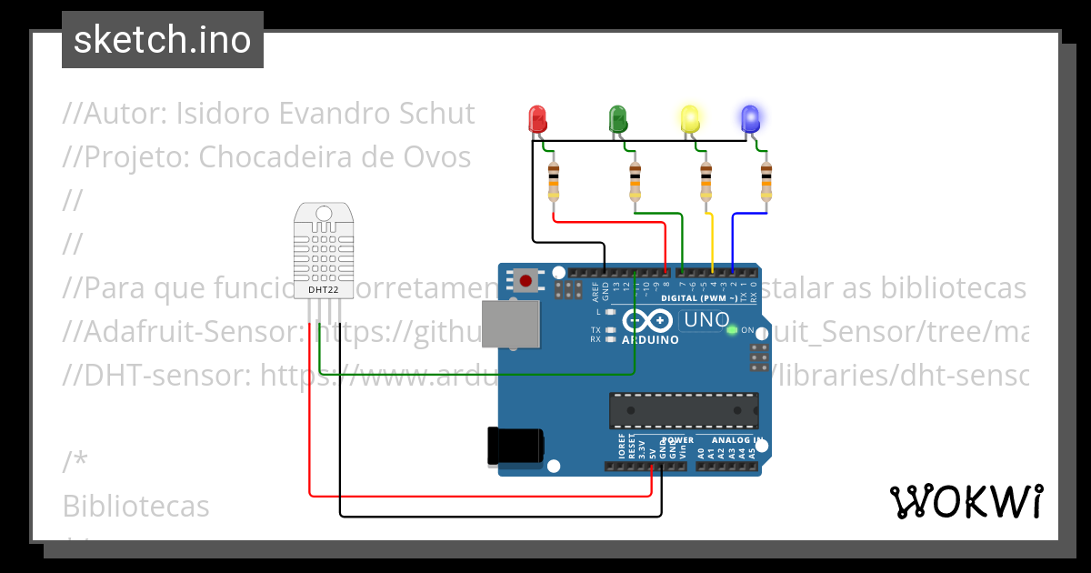 Chocadeira Wokwi Esp32 Stm32 Arduino Simulator