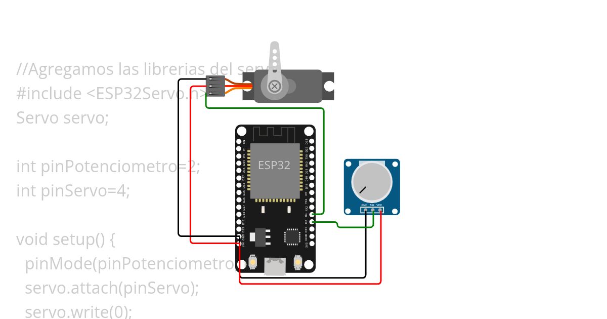 Servo con potenciometro simulation