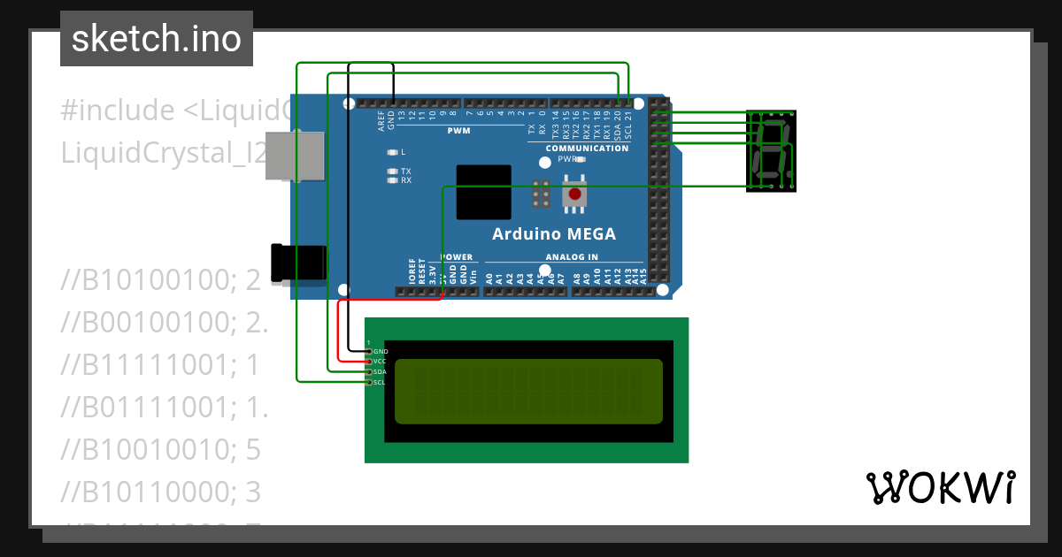 LCD+&segment - Wokwi ESP32, STM32, Arduino Simulator
