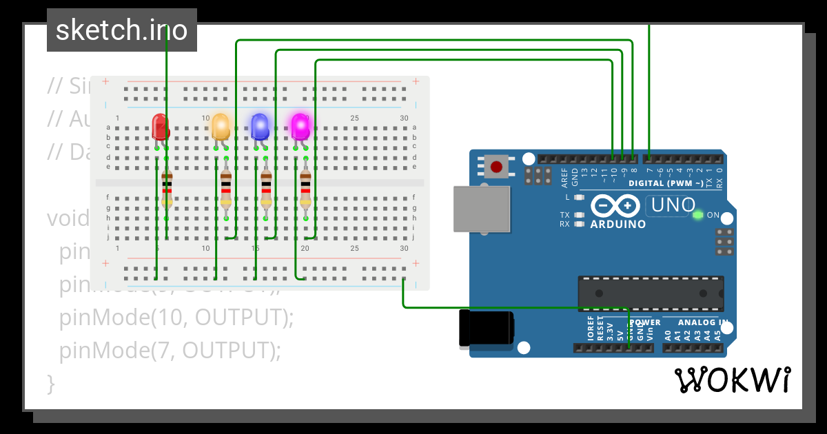 Testing Light Pattern 1 Copy - Wokwi ESP32, STM32, Arduino Simulator