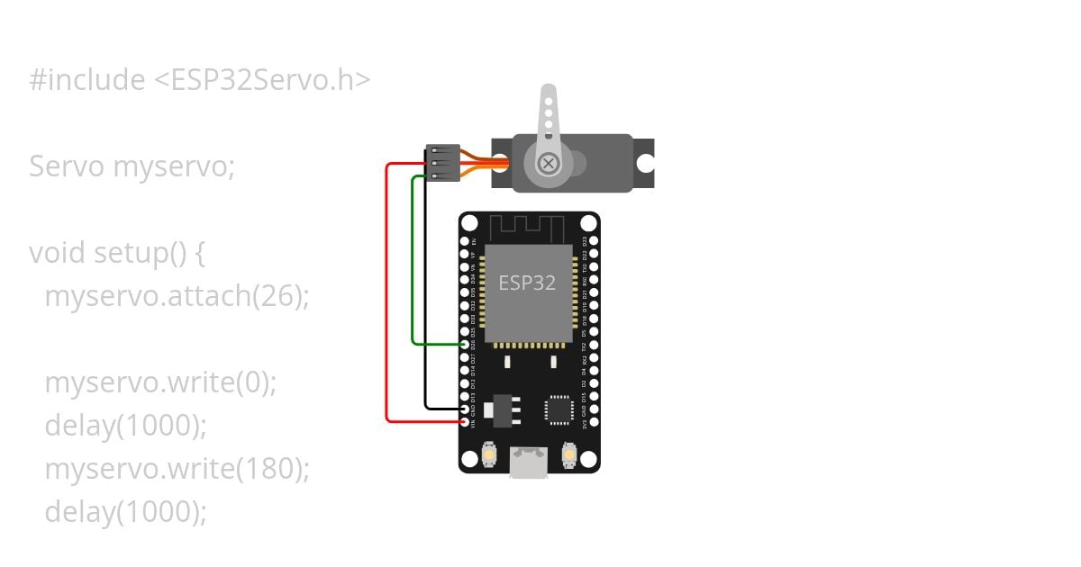 Position servo (0-180-0-90-0-45) simulation