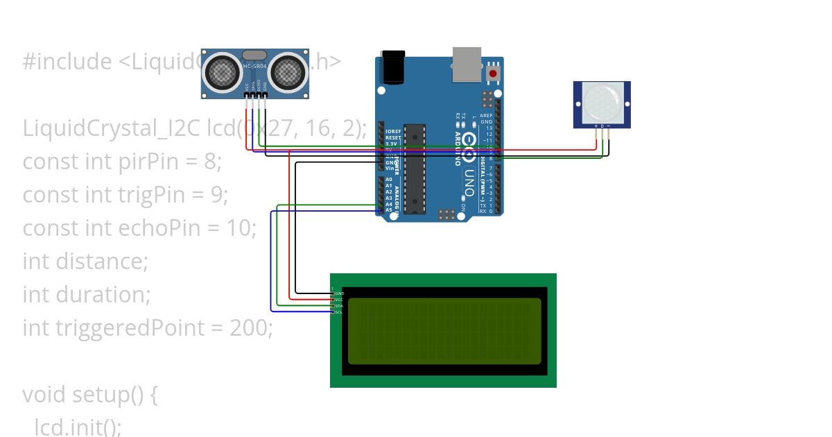 Sensor within  a specific distance simulation