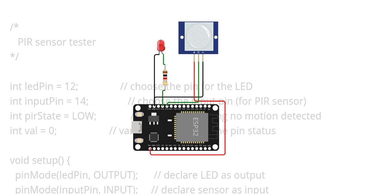 PIR sensor simulation