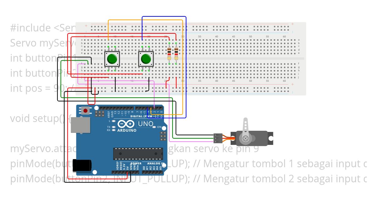 Servo + Button simulation