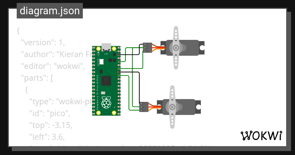 Simple Servo Walker - Wokwi ESP32, STM32, Arduino Simulator