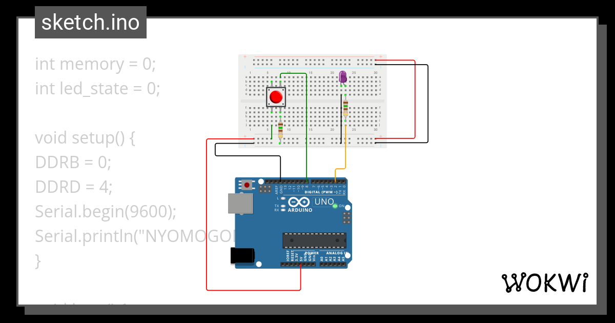 nyomógomb v1 - Wokwi ESP32, STM32, Arduino Simulator