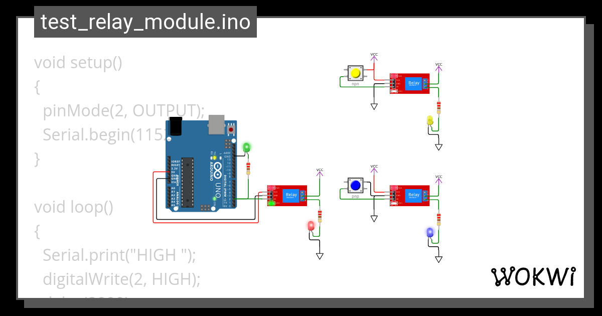 Test Relay Module Wokwi Esp Stm Arduino Simulator