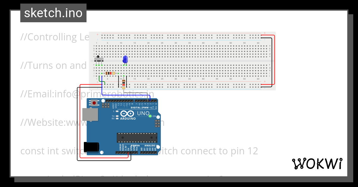 Slide Switch + LED - Wokwi ESP32, STM32, Arduino Simulator