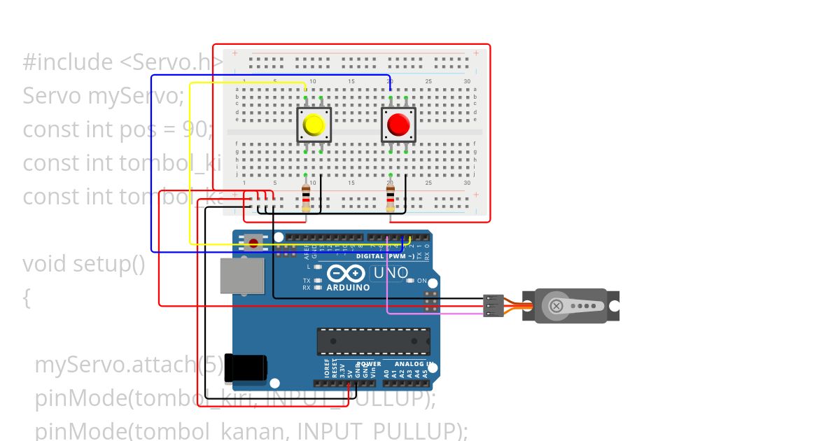 Servo + Button Alternative simulation