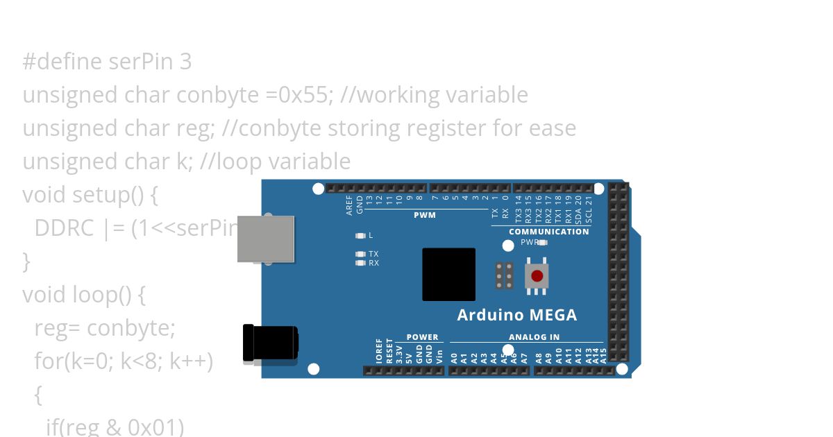 serial data transfer LSB first simulation