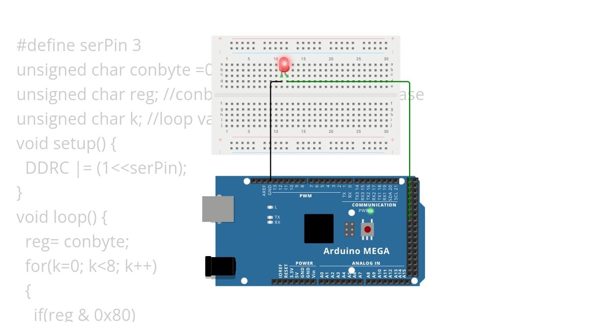 serial data transfer MSB first simulation