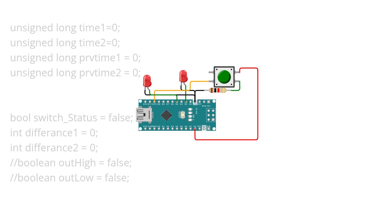 Pulse width using millis 1 simulation