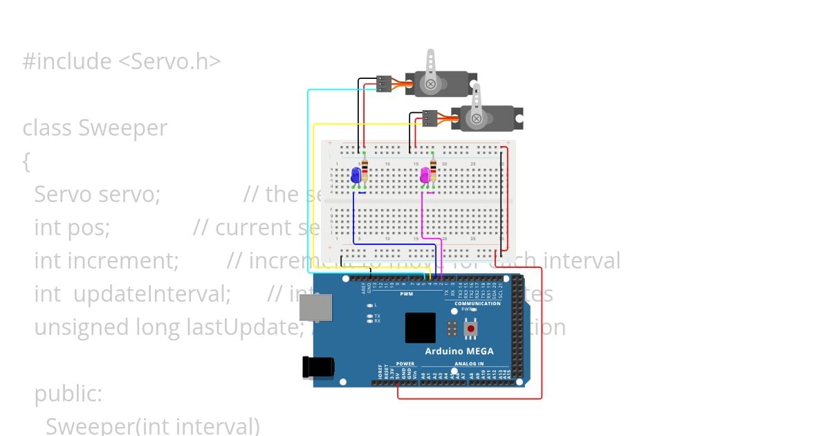 Multi-Tasking (LEDS/SERVOS) simulation