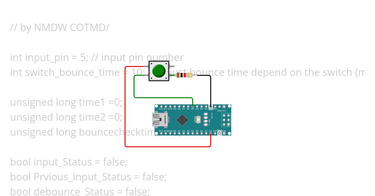 Switch debouncing (sowtware debouncing) simulation