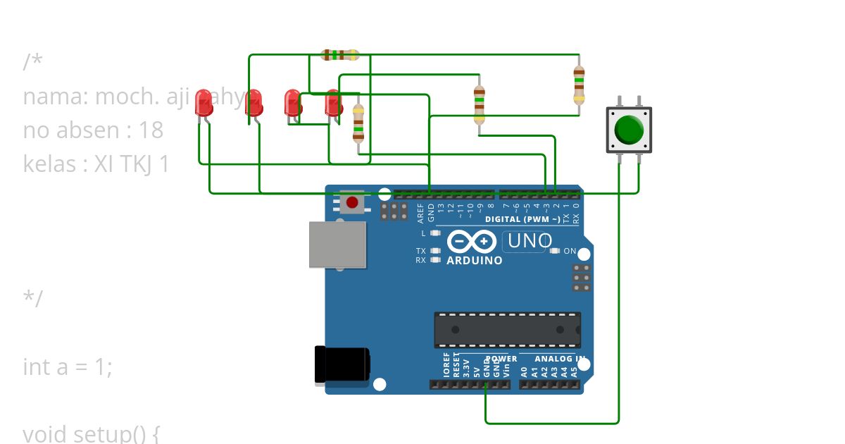 4 Lampu 1 button simulation