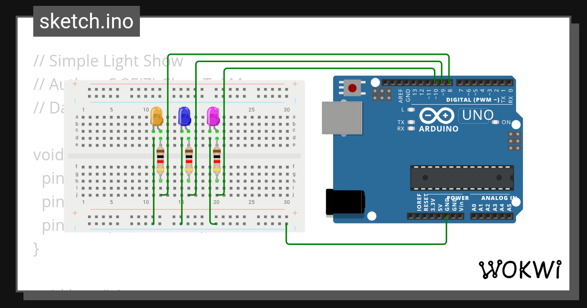 Testing Light Pattern 1 Copy - Wokwi ESP32, STM32, Arduino Simulator