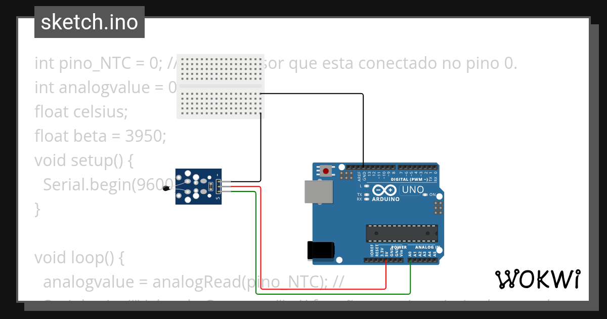 temperature sensor Wokwi ESP32, STM32, Arduino Simulator